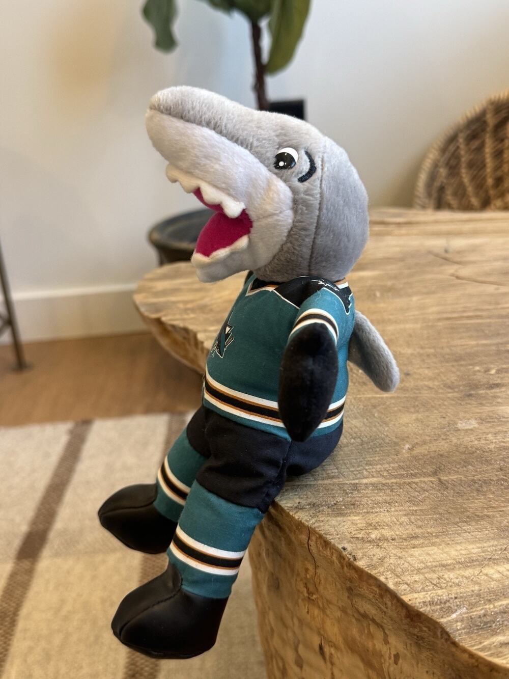 Vintage SJ San Jose Sharkie Small Plush Mascot Stuffie Shark